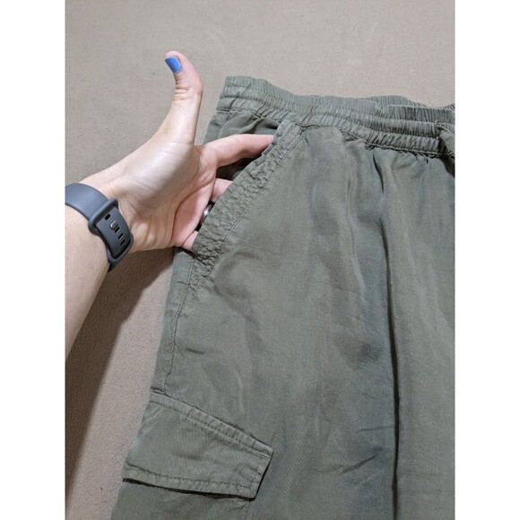 Love Tree Women's Tencel Pants Cargo Joggers Green Drawstring Pull On Size L - Picture 6 of 9